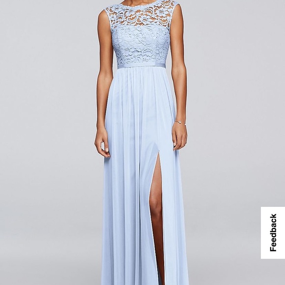 Long Bridesmaid Dress with Lace Bodice - Picture 1 of 2